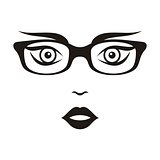 Woman face with glasses
