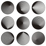 Circle spiral design elements