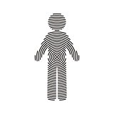 Man icon made of circle lines