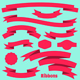 Retro ribbon banners and labels