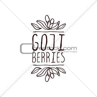 Goji berries hand-sketched typographic element
