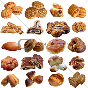 Assortment of baked bread.