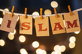 Islam Concept Clipped Cards and Lights
