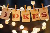 Jokes Concept Clipped Cards and Lights