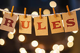 Rules Concept Clipped Cards and Lights