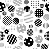 Black and white patterned circles seamless