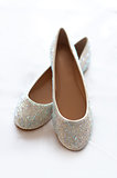 flat wedding shoes with diamante 