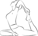 young woman training in yoga asana - pigeon pose isolated