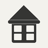 Flat in black and white mobile application house 