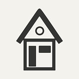 Flat in black and white mobile application house 