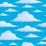 Clouds on blue sky seamless background 1