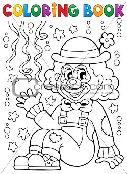 Coloring book with cheerful clown 4