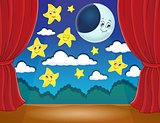 Stage with happy stars and moon
