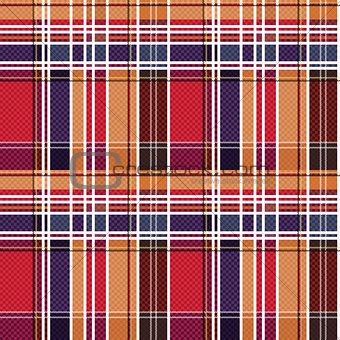 Tartan seamless texture mainly in red and blue hues 
