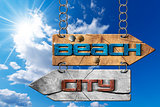Beach and City - Directional Signs