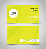 Business card set template. Bright green color