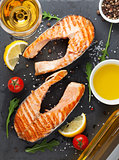Grilled salmon and white wine