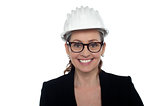 Portrait of a bespectacled female architect