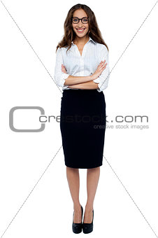 Bespectacled business executive in formals