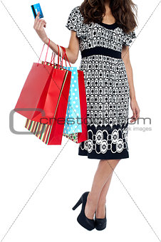Cropped image of a shopaholic woman