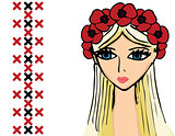 girl or woman with wreath of poppies