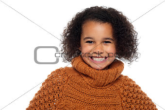 Snap shot of a stylish african girl in winter clothes