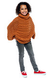Afro american girl in over sized pullover