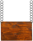 Wooden Sign with Metal Chain
