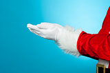 Cropped image of Santa with open palms