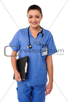 Young cheerful female doctor
