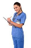 Medical professional writing case history