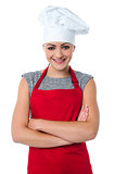 Cheerful young female chef