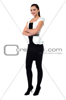 Confident young woman posing in style