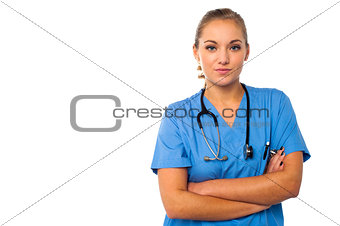 Confident female medical practitioner