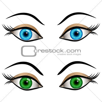 Blue and green female eyes 