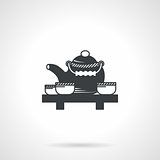 Tea ceremony black vector icon