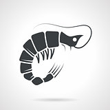 Shrimp black vector icon