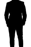 Silhouette of business man in suit