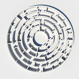 Top view of 3d model round maze