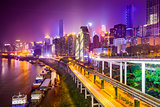 Chongqing, China Riverside Cityscape