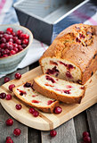 Delicious fresh homemade cranberry loaf 