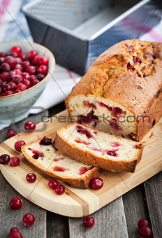 Delicious fresh homemade cranberry loaf 