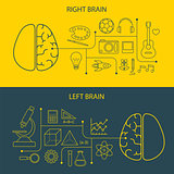 left and right brain functions concept