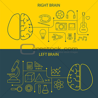 left and right brain functions concept