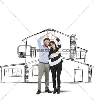 Couple planning a home