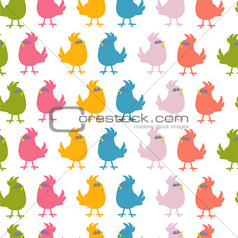 Pattern of cute birds vector