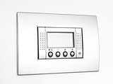 Digital empty Thermostat on white background