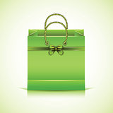 Green paper shopping bag.