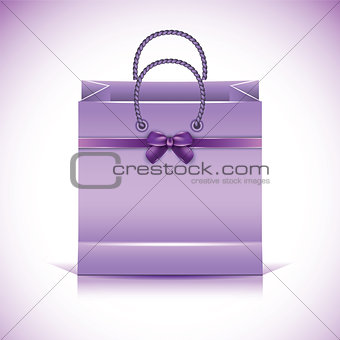 Violet paper shopping bag.