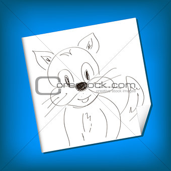 Cat Sketch doodle Vector